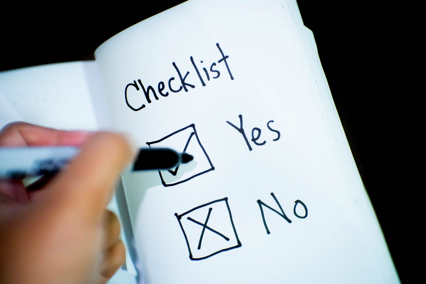 Photo of a checklist