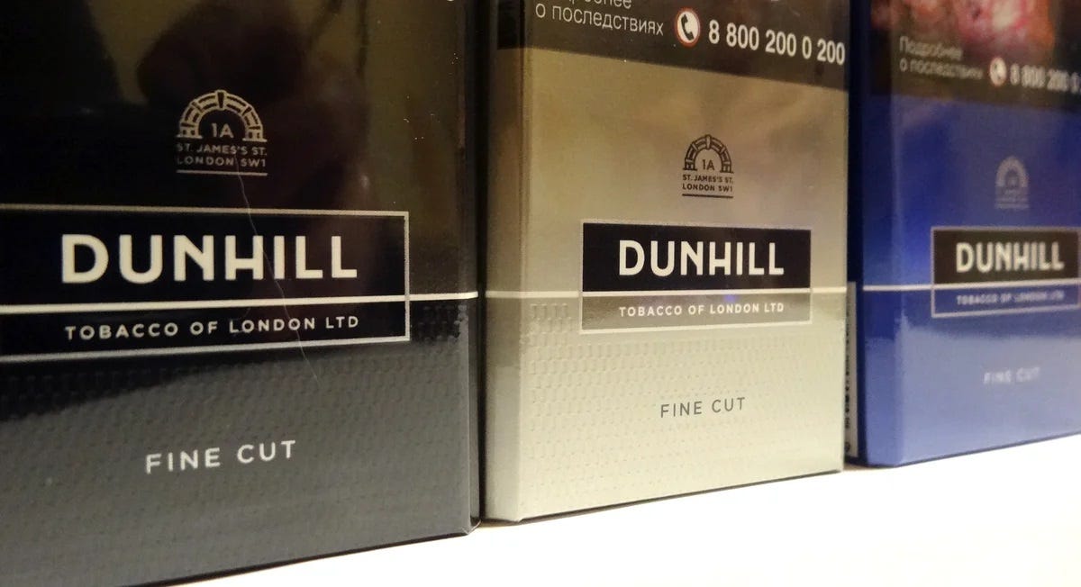 Dunhill Fine Cut Cigarette Tasting. - Cigsspot