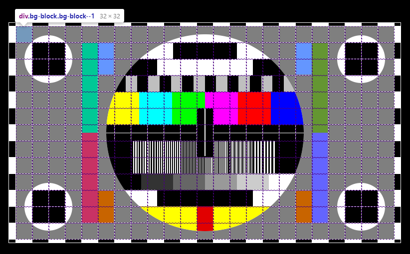 CSS Grid  剛學會怎麼用Grid，那就來畫個TV 檢驗圖練練手吧！  by 