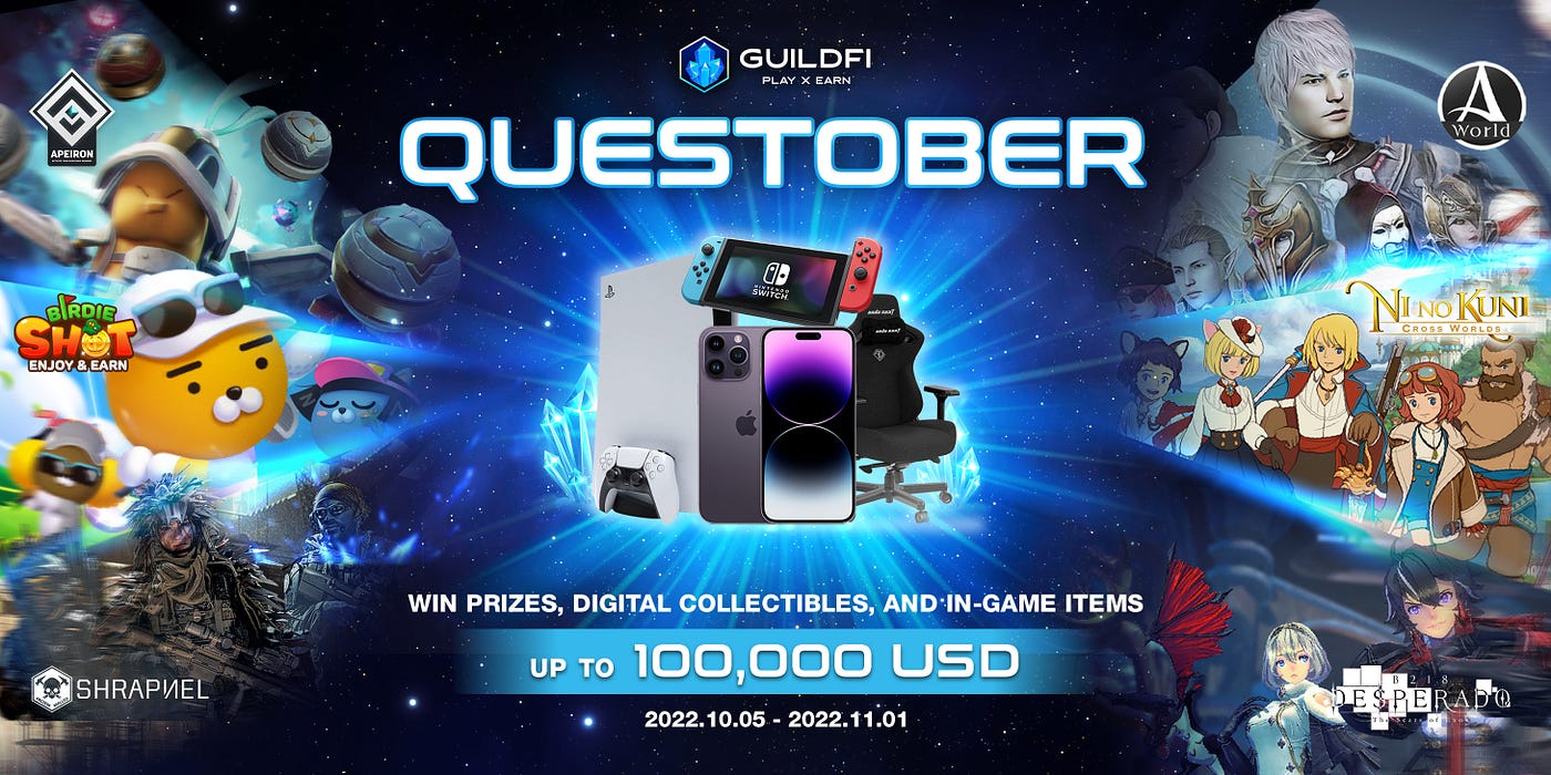 GuildFi's Questober: Complete Game Quests and Stand a Chance to Win a  $100,000 Prize Pool | by GuildFi | GuildFi | Medium