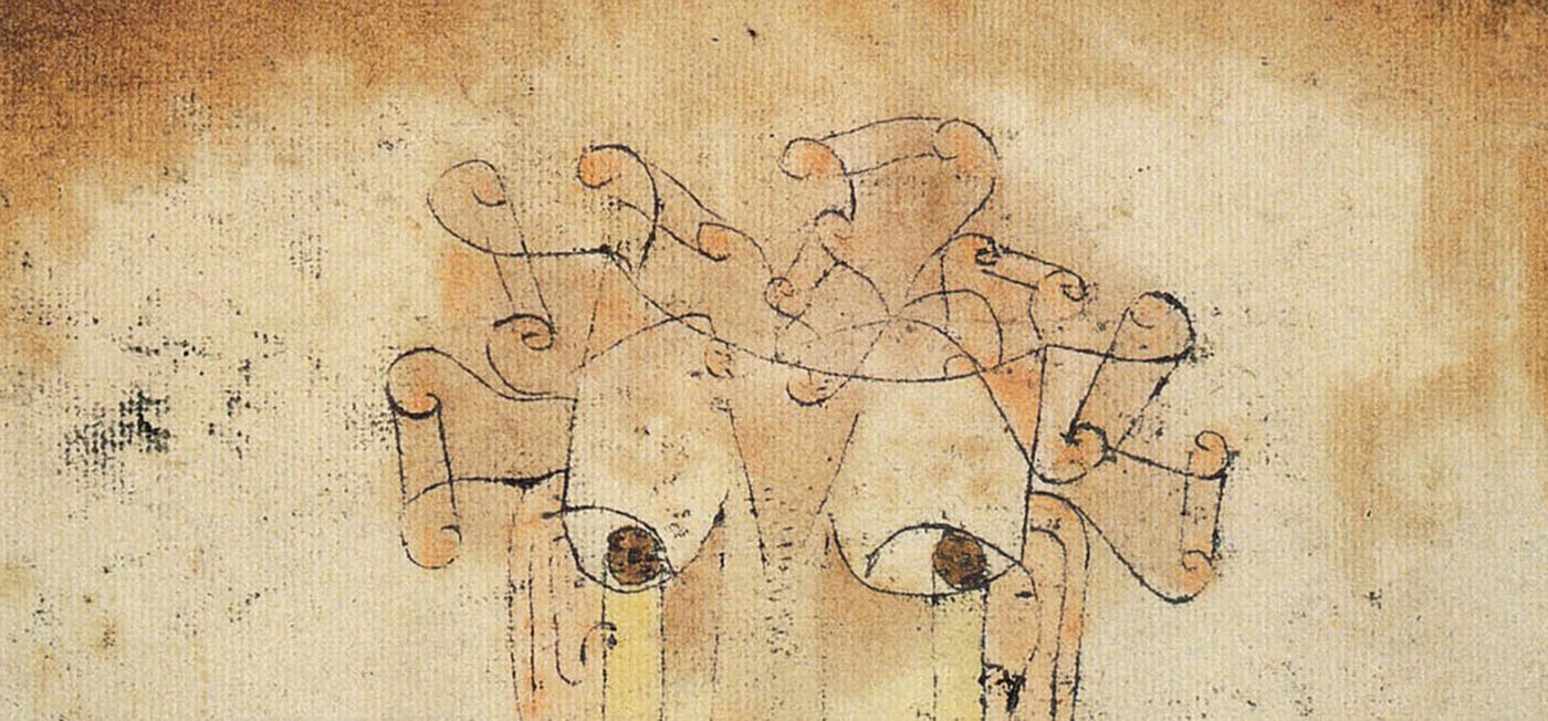 A corner of Paul Klee’s painting “Angelus Novus.”