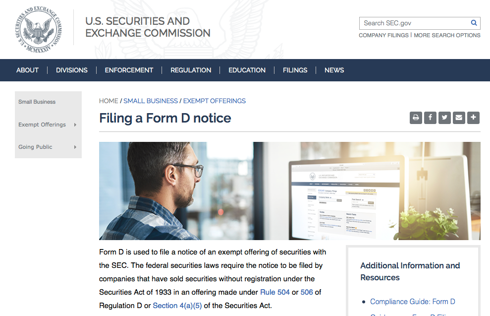 SEC Regulation D, Rule 506(c) + Nevada State Exemption Filing for