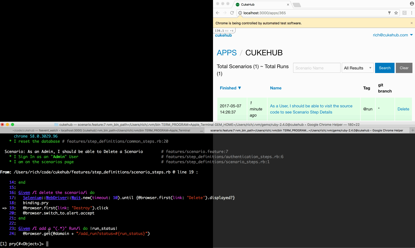Debug Cucumber Selenium tests with Pry by CukeHub Medium