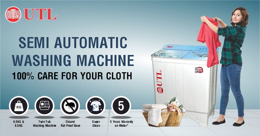 UTL Semi Automatic Washing Machine