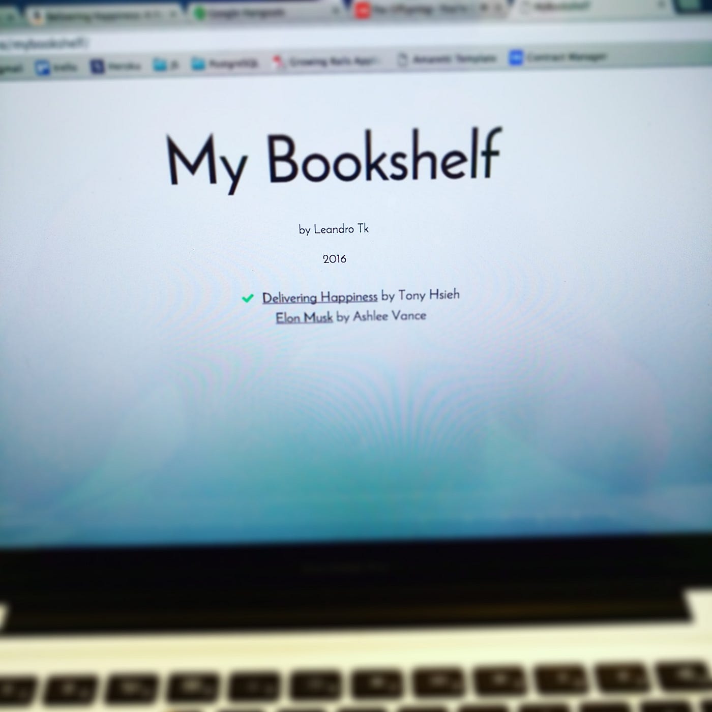 My Digital Bookshelf. “I just sit in my office and read all… by TK