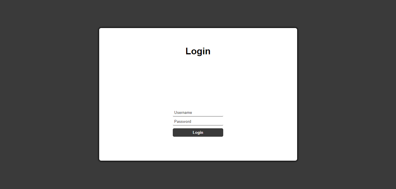 Login page