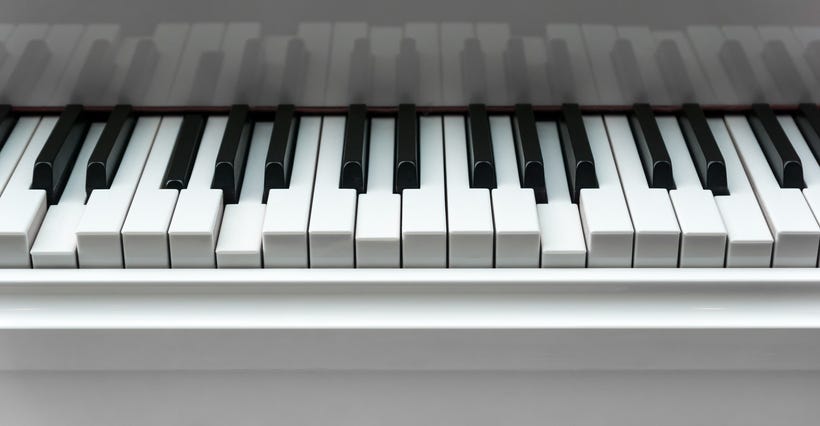 A close-up of piano keys