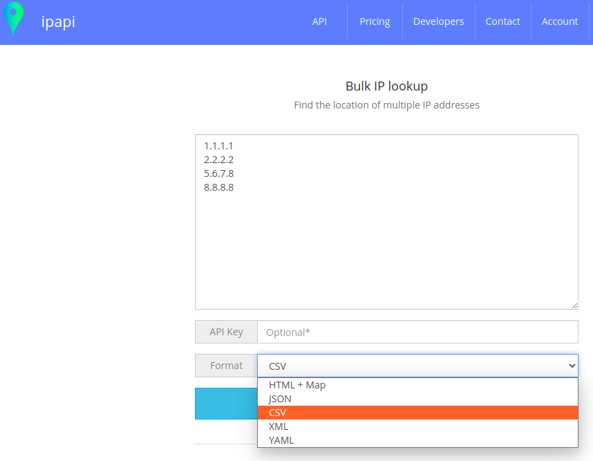 bulk ip lookup 10 000