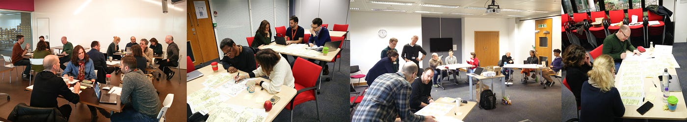 People ideating solutions in groups