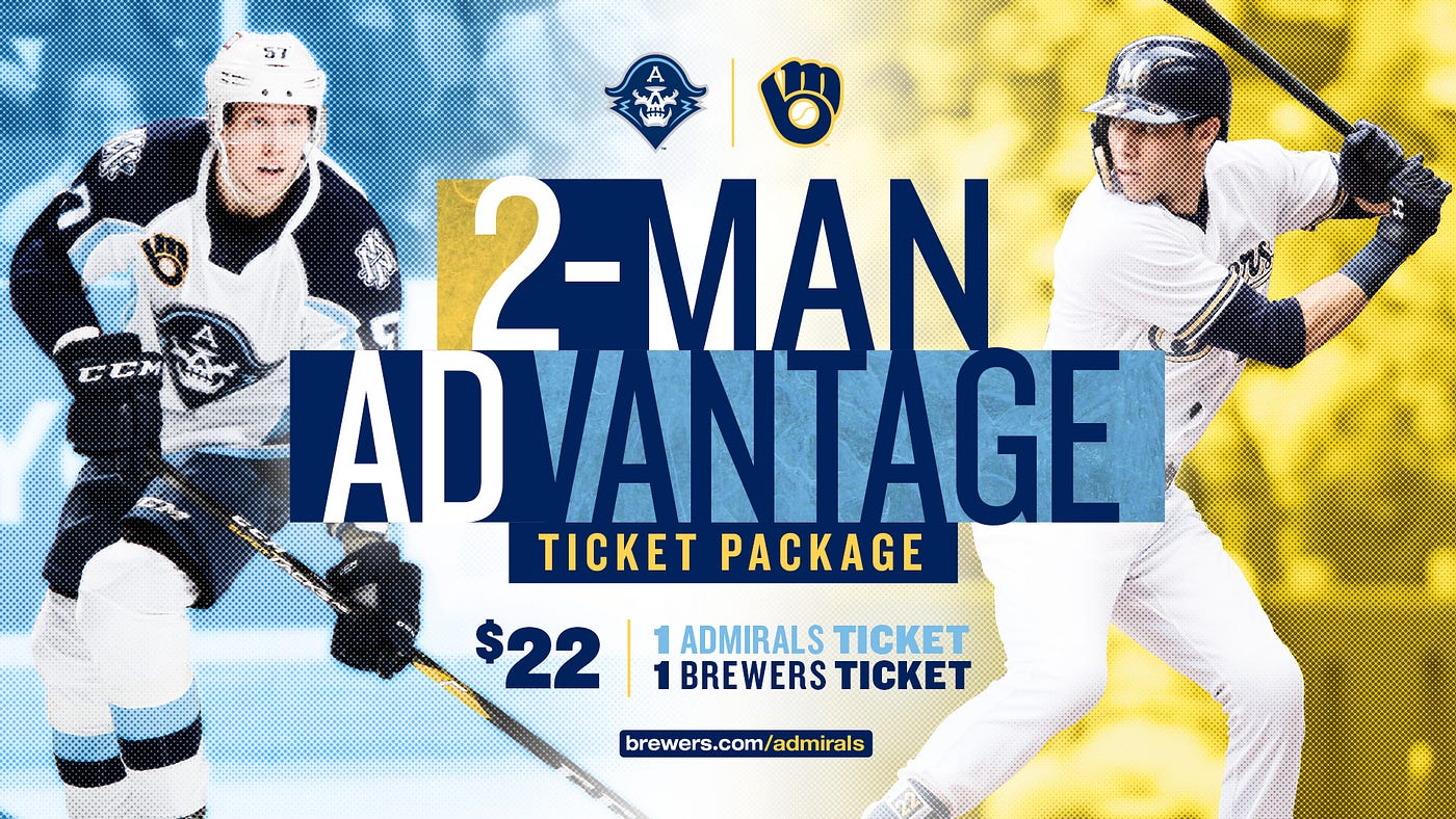 BREWERS, ADMIRALS TEAM UP FOR “2MAN ADVANTAGE” TICKET PACKAGE by
