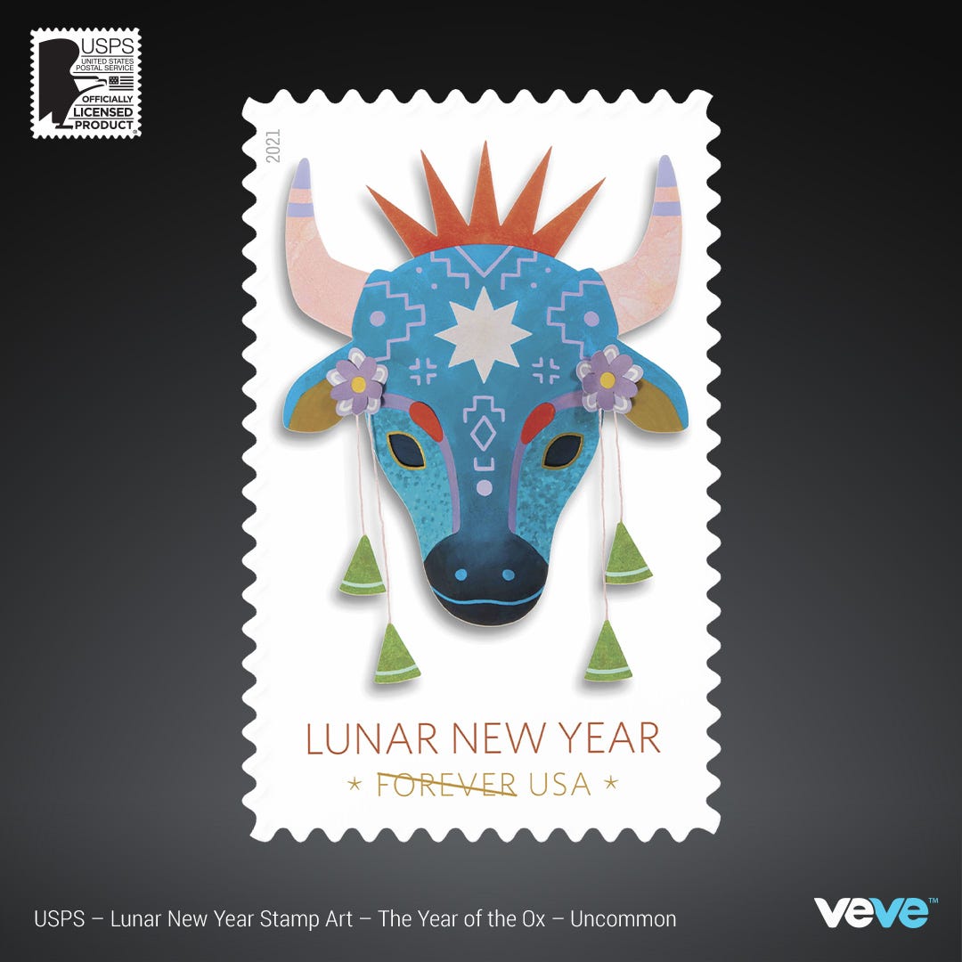 USPS — Lunar New Year Stamp Art. Stamp art from USPS drops Mon, 31 Jan