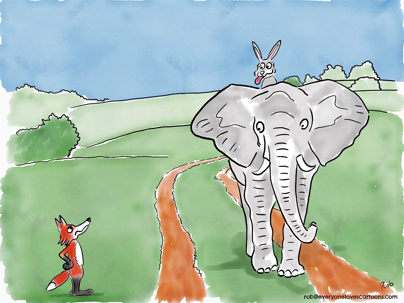 Elephant Cartoons. Sue here was relaxing at the coffee… | by Rob