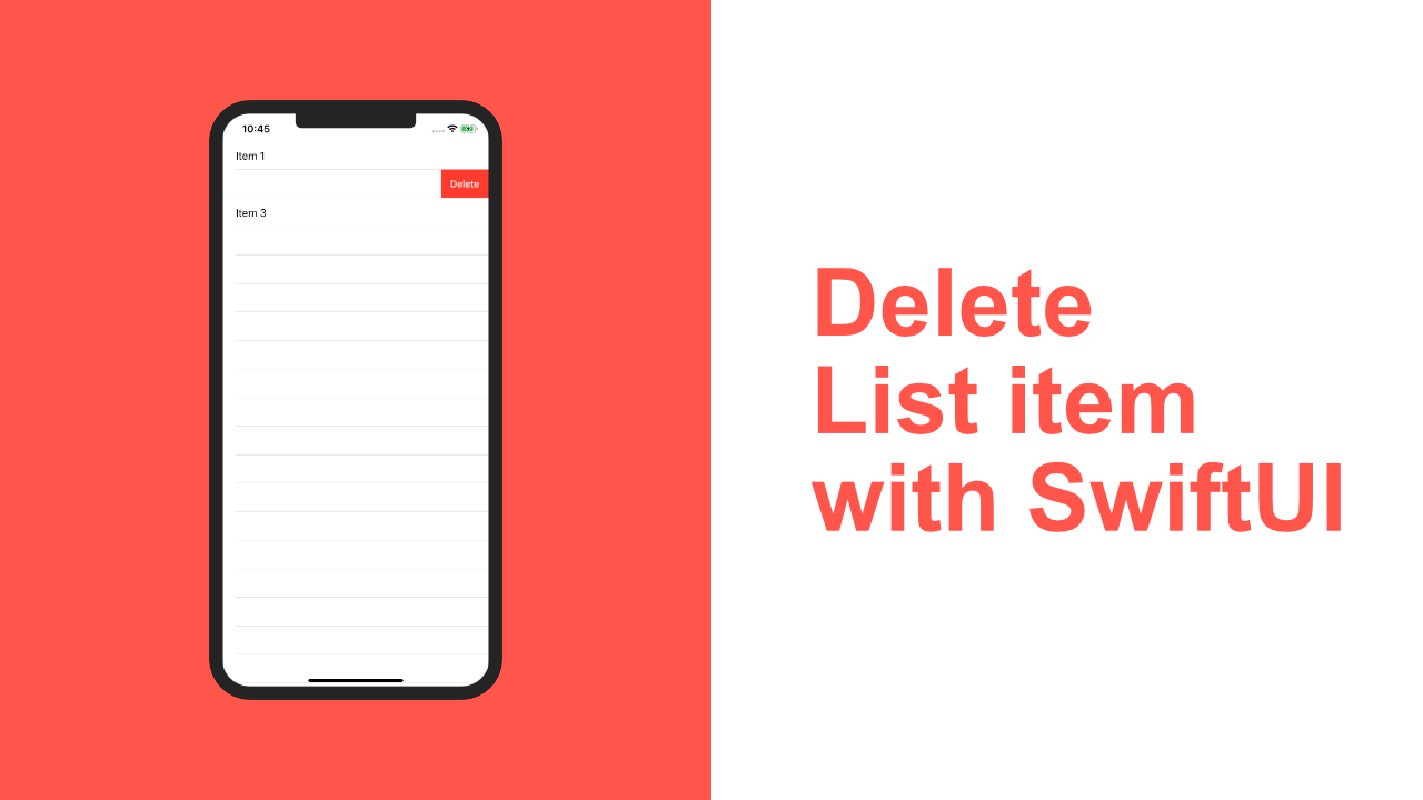Delete List item with SwiftUI. This is going to be a really quick… | by  Darren | Programming with Swift | Medium