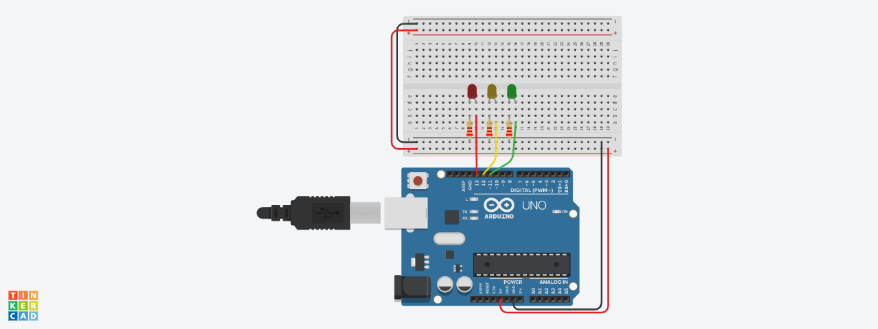 Multiple LEDs Circuit simulation using Arduino in Tinkercad | by Akshat  Verma | ReadWriteRead | Medium