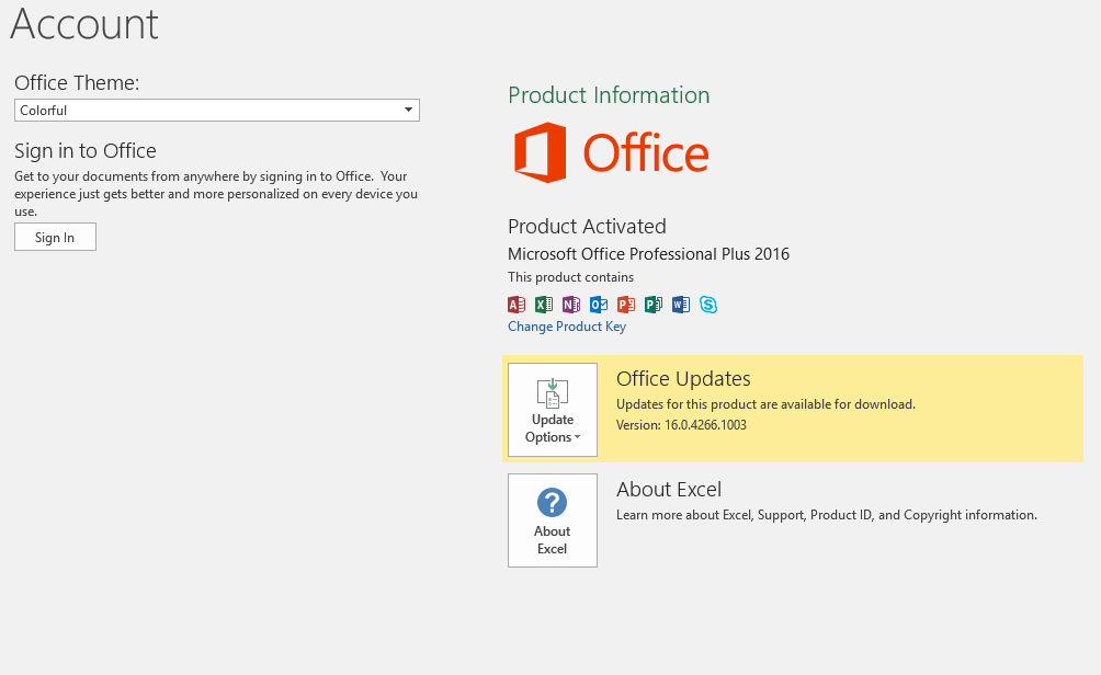 how to change office 2016 product key after being activated
