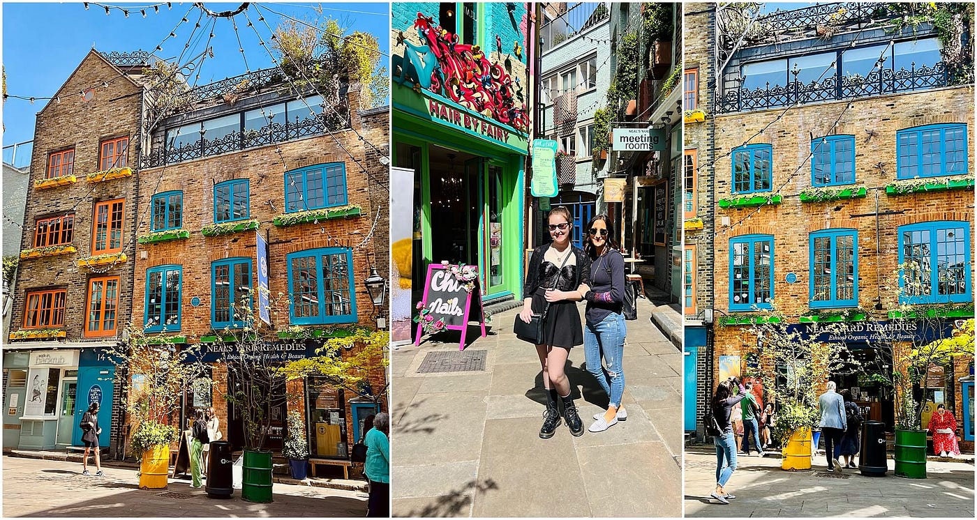 Neal’s yard in London, color buildings