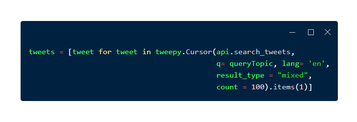 Making Queries To Twitter Api On Tweepy Medium Making Queries To Twitter Api On Tweepy Medium