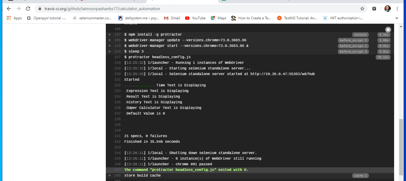 Protractor Headless Browser Testing in Travis CI by Taimoor Pasha