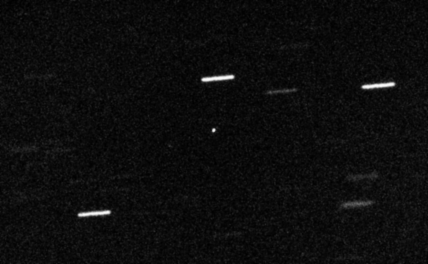 Shot of space showing a tiny white dot