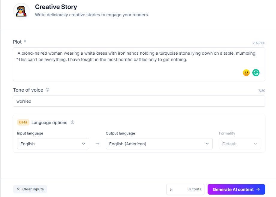ai generated creative story