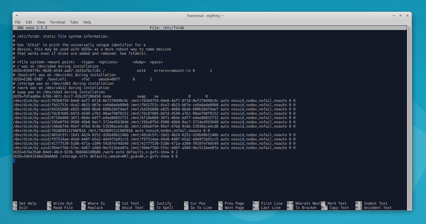Automounting partitions and Fstab by Manu Järvinen Medium