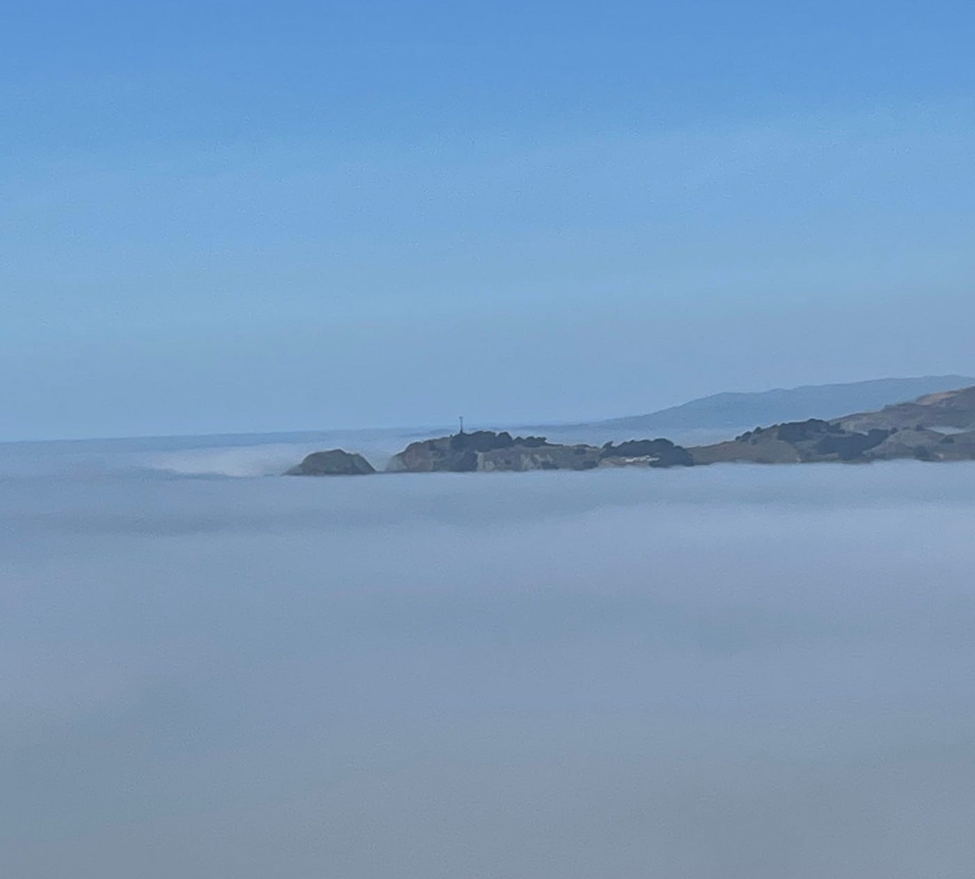 A photo of fog over the bay area