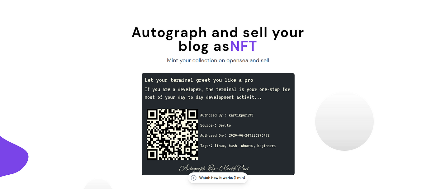 Create Nft Of Your Own Blog Using Blogtonft By Kartik Puri Coinmonks Medium