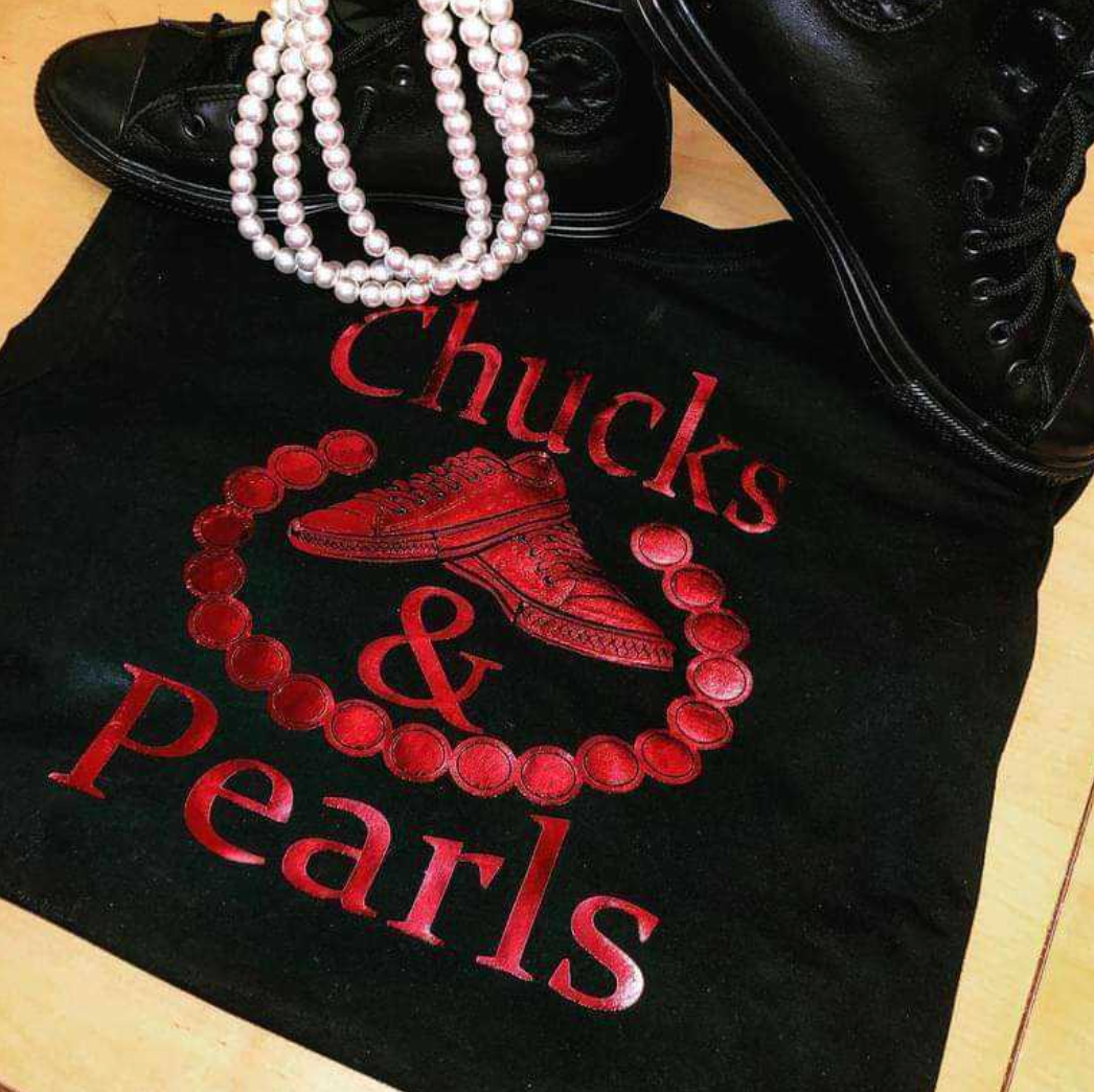 chucks and pearls outfit