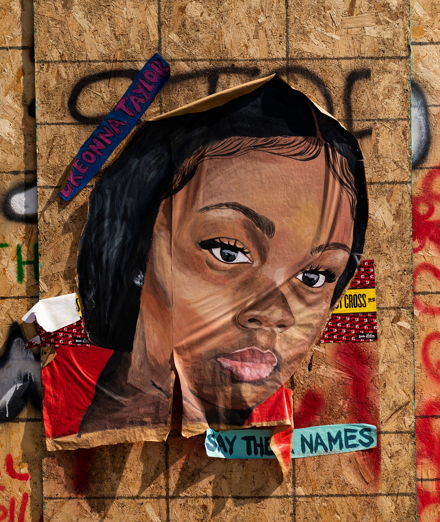 A portrait of Breonna Taylor is pasted to a building on June 25, 2020 in Minneapolis, Minnesota.