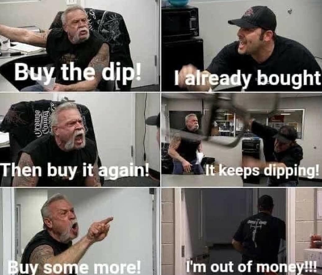 A meme on the topic of "the dip." Sourced from medium.datadriveninvestor.com