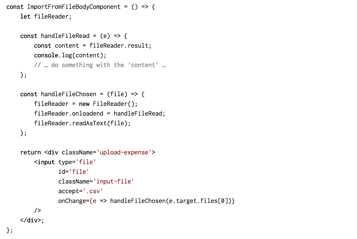 Front-end Shorts: How to Read Content From The File Input in React | by  Ilona D. | Medium