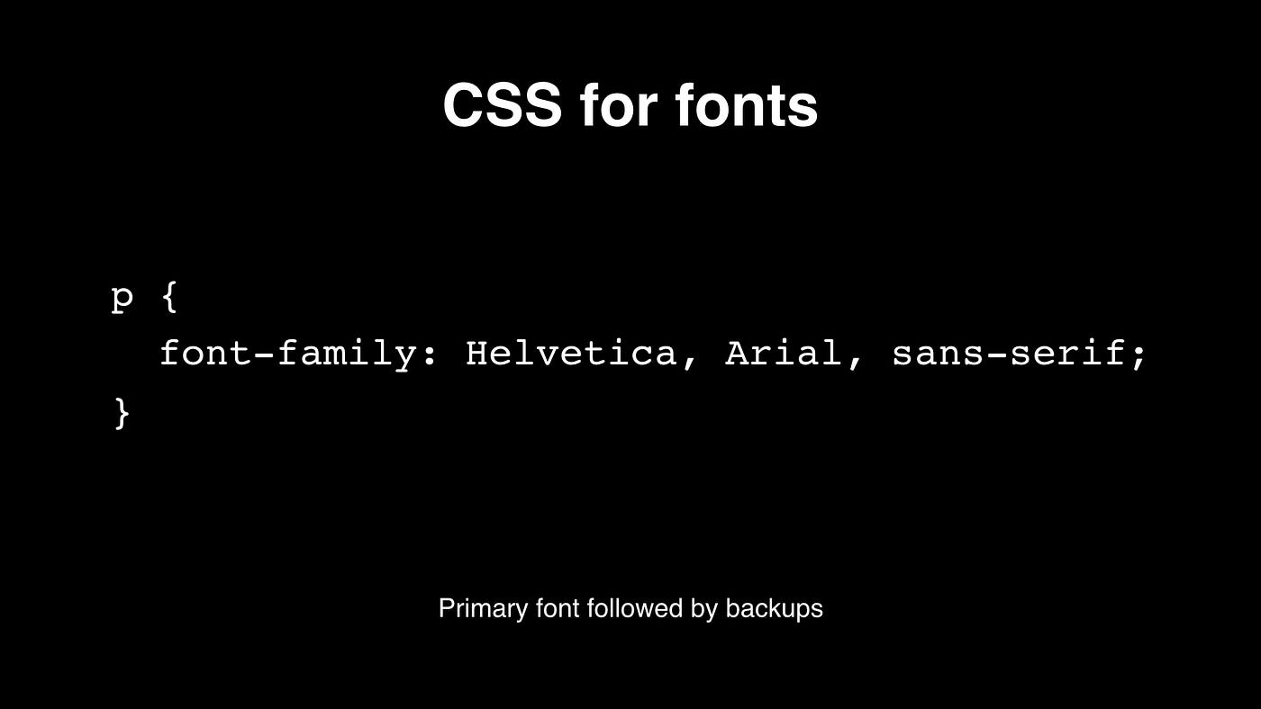 CSS example for adding backup fonts