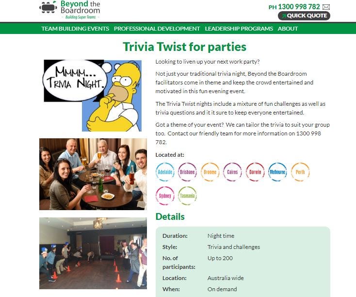 Trivia Twist for parties — Beyond the Boardroom by Cathy Smith Medium
