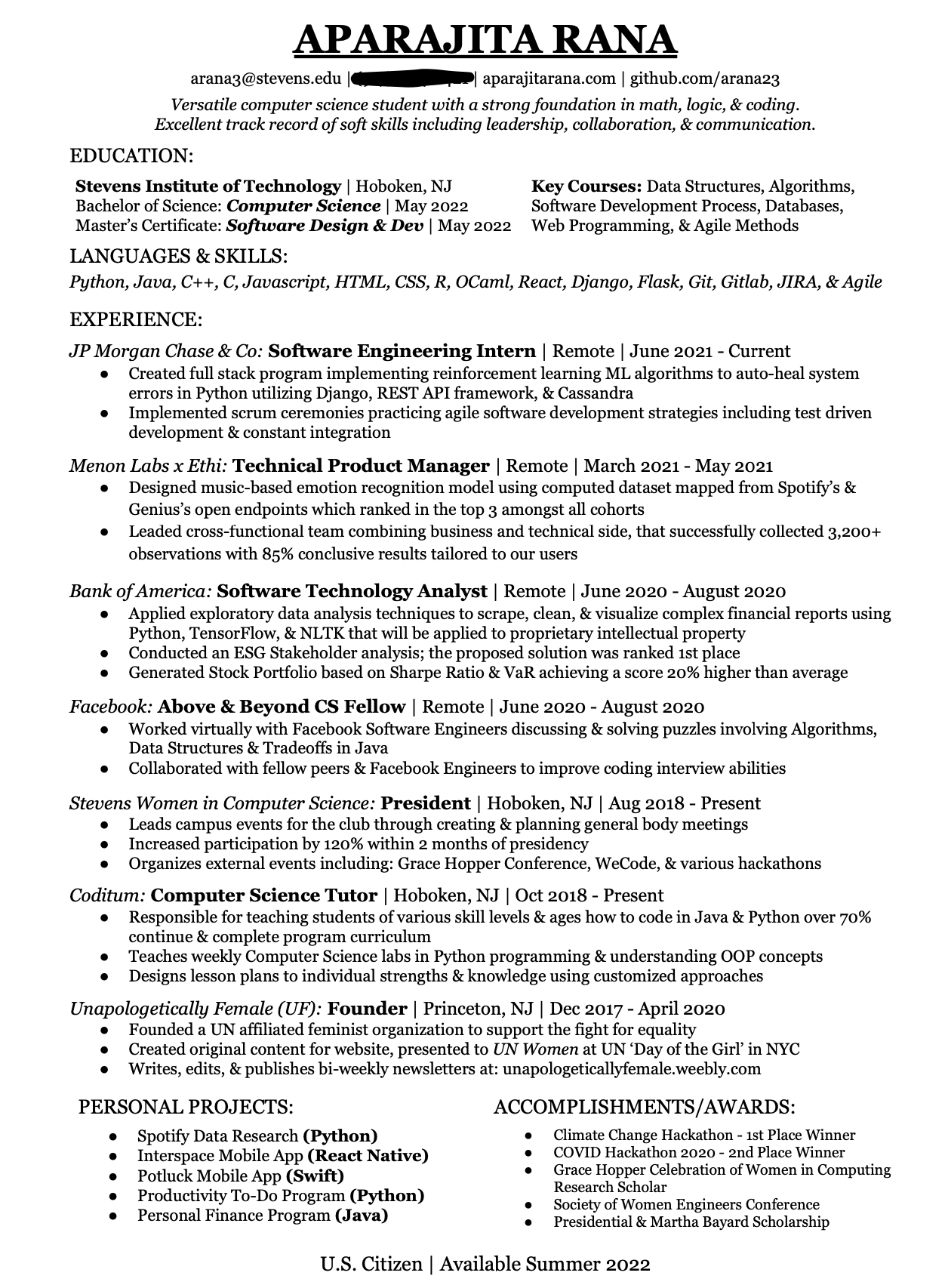 The resume that got me interviews with all of FAANG (New Grad SWE