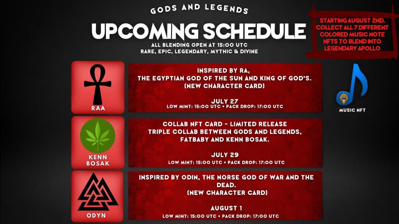 Gods & Legends - Upcoming Schedule - GodsAndLegends - Medium