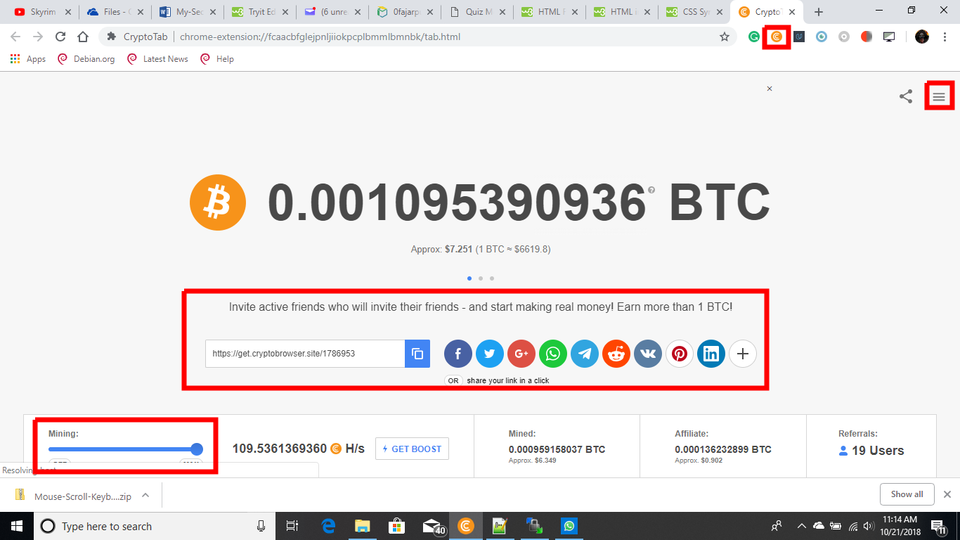 Cryptotab Browser Easily Mine Bitcoin And Multi Level Referral System - 
