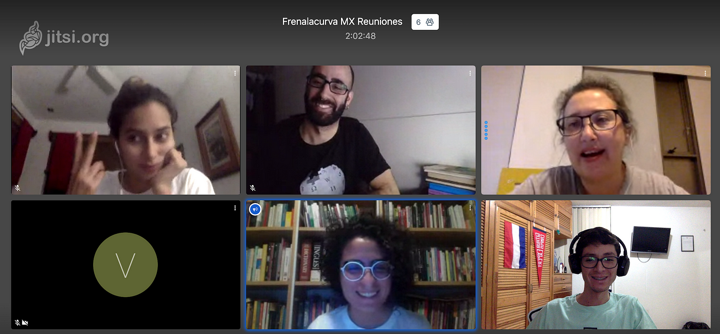 Screenshot of a Zoom meeting showing six participants.