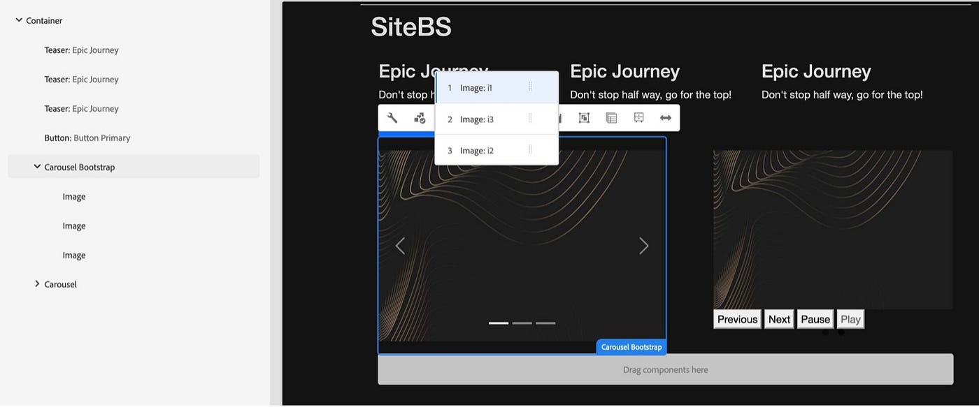 Creating a Bootstrap Carousel from Core Components | by Michelangelo  Serpico | Adobe Tech Blog
