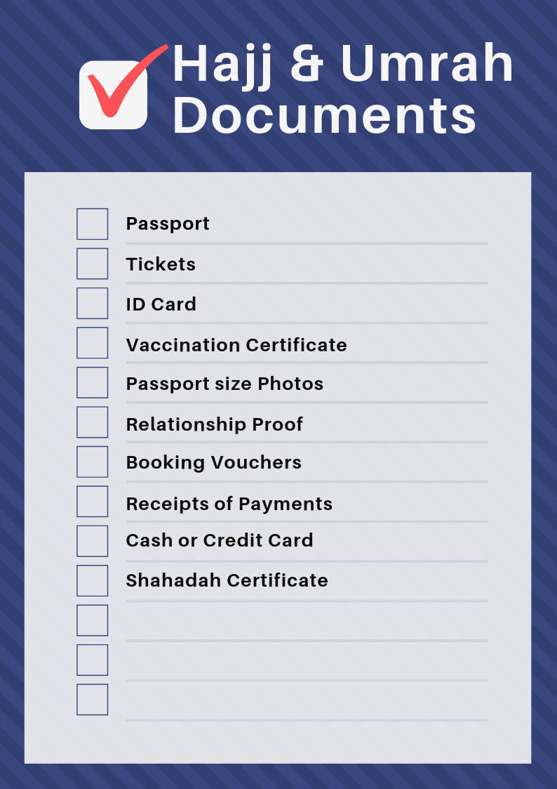 Umrah Documents Checklist 2022. The last days before travel can be very