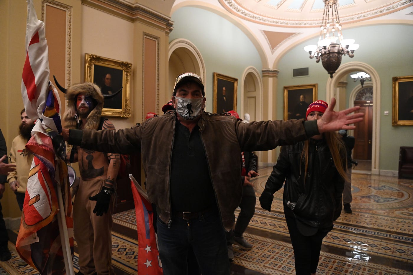 Some of the pro-Trump supporter mob who broke into the U.S. Capitol on January 6, 2021.