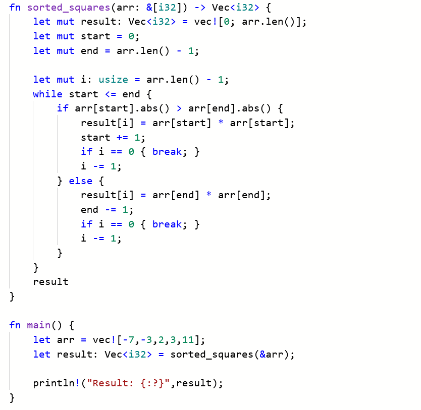 Sorted Squared Array Rust Write A Function That Takes A Sorted By 