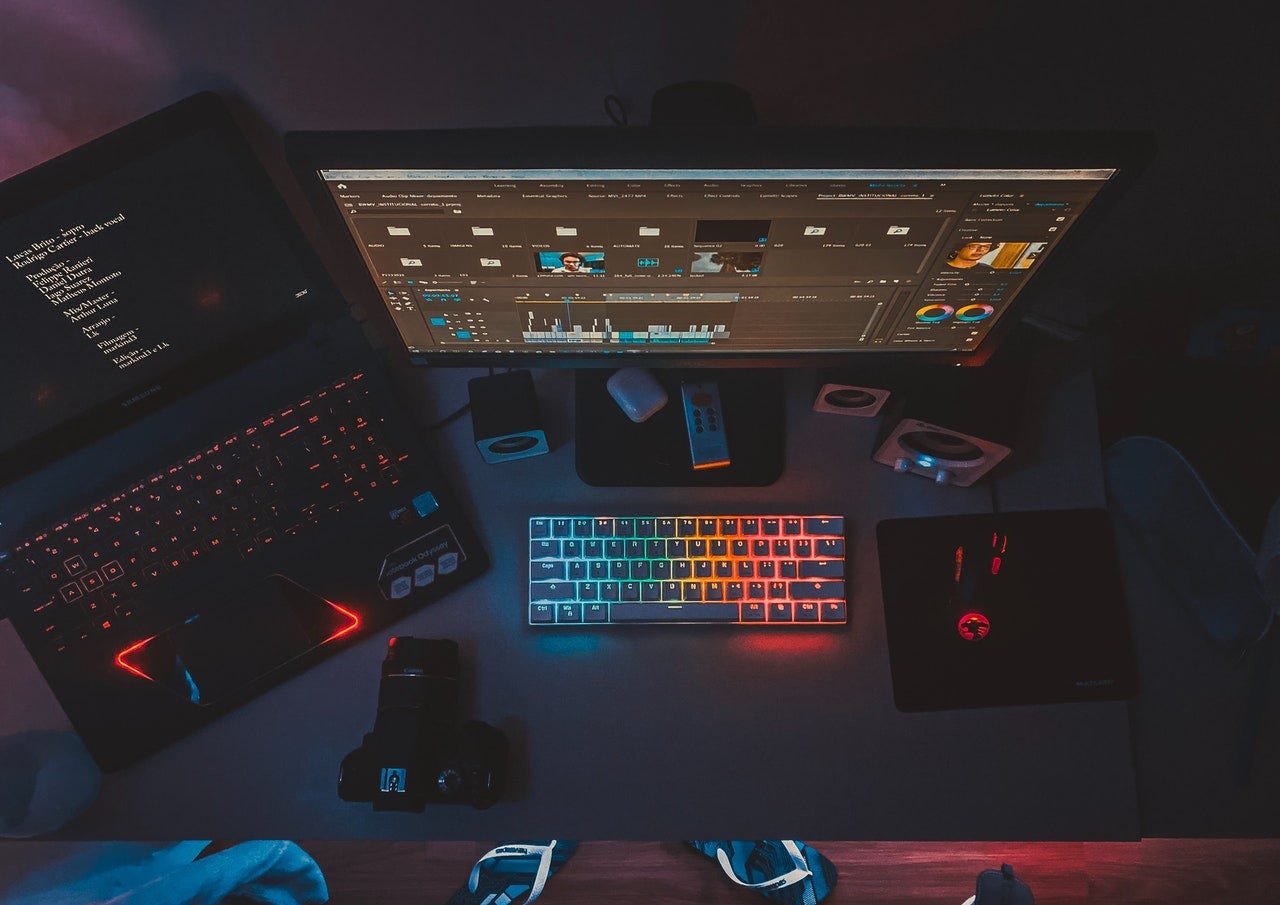 Working station filled with modern technology