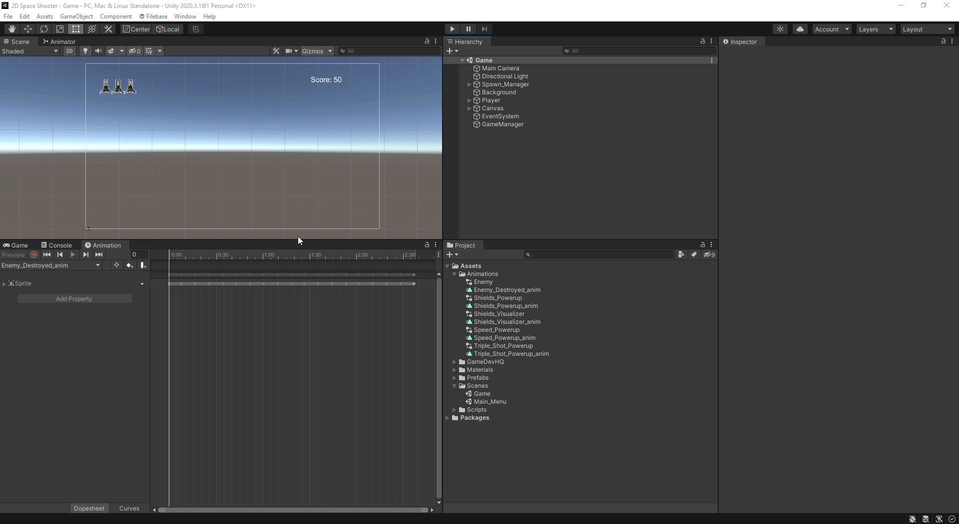 Create an Empty State in the Animator