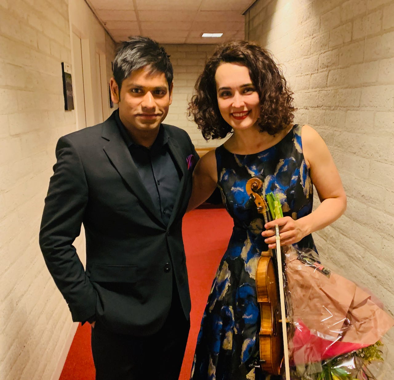 Alphesh Chauhan and Alena Baeva backstage after the performance © Clare Varney