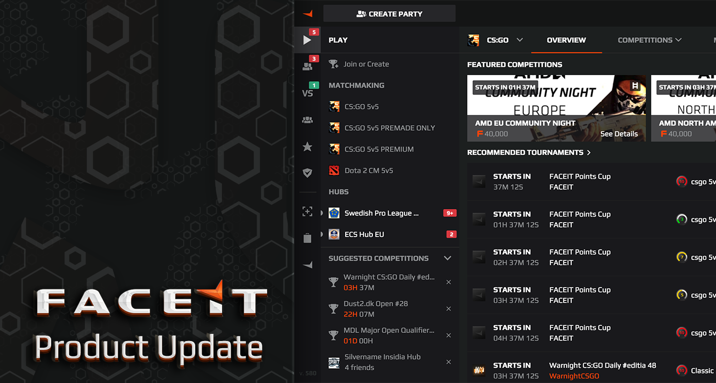 New interface, Anti-Cheat 32-bit deprecation, Hub improvements, and more. |  by Ronald Pompa | FACEIT