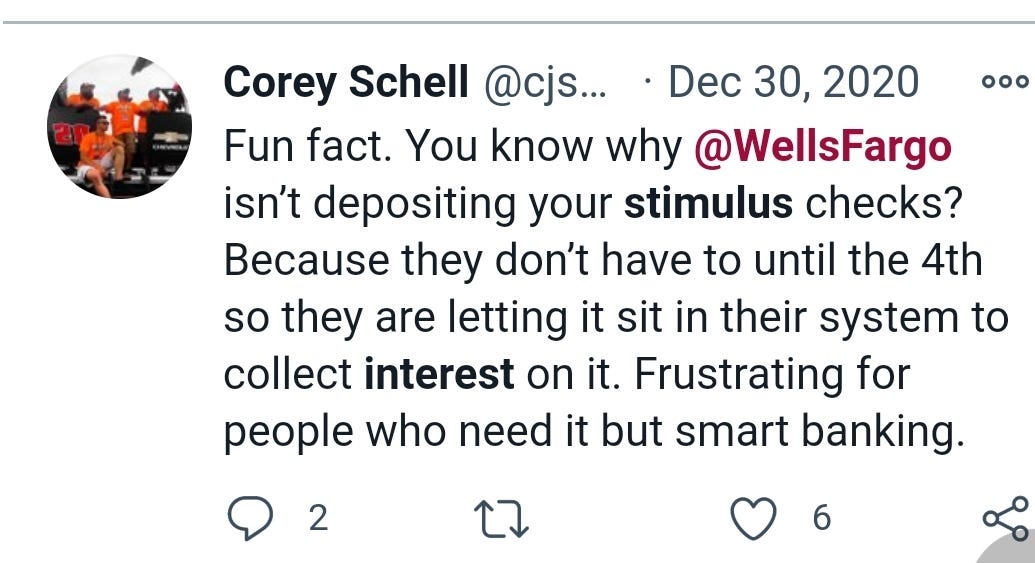 Wellsfargo Bank leaves customers Frustrating in the dark about stimulus