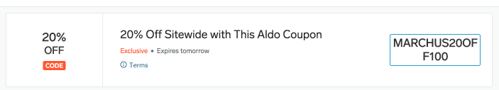 aldo coupons 2018