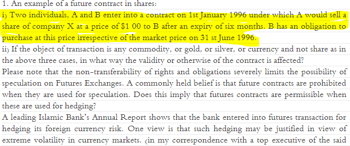 Mufti Taqi Usmani On Futures Options Swaps And Equities By Ibn At Tagir Medium