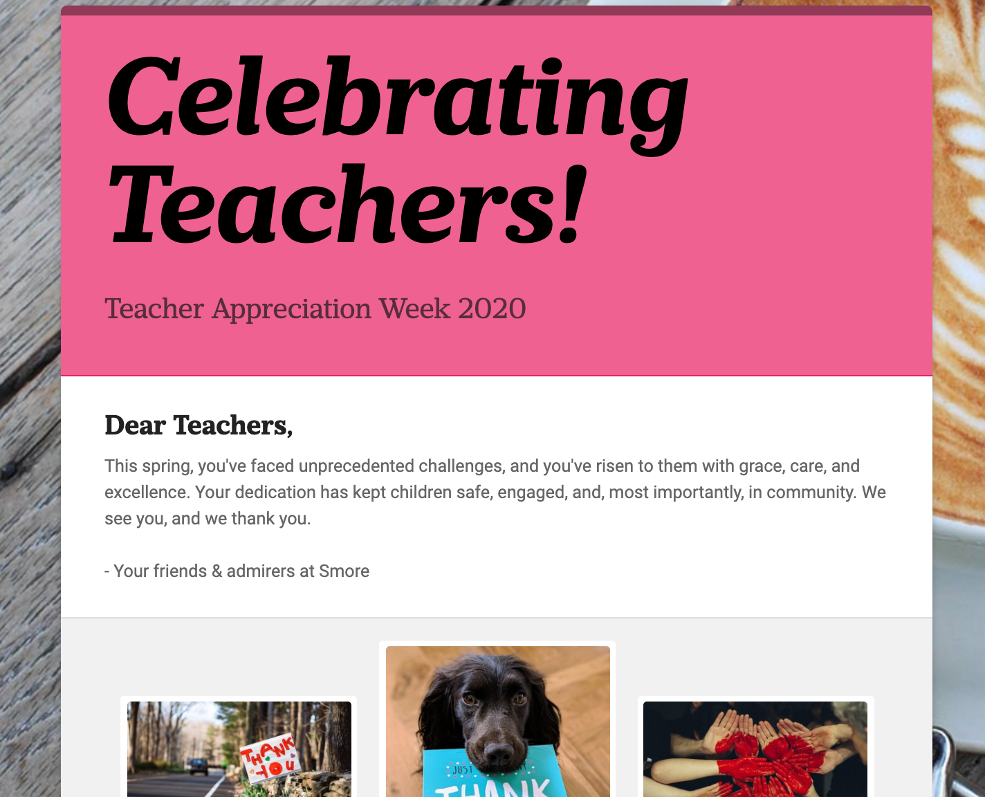 Smore Teacher Appreciation Week 2020 Template