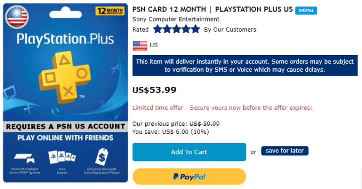 playstation plus prices us